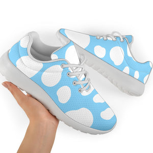 White And Blue Cow Print Sport Shoes GearFrost