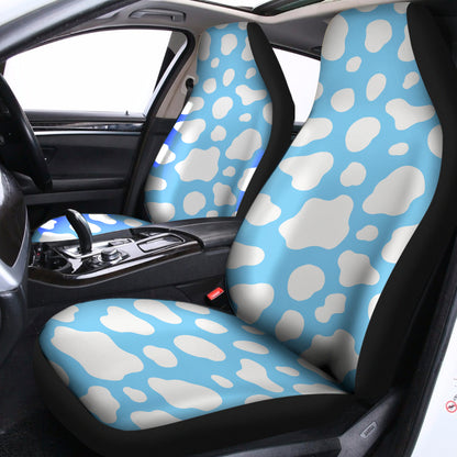White And Blue Cow Print Universal Fit Car Seat Covers