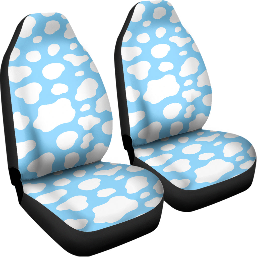 White And Blue Cow Print Universal Fit Car Seat Covers