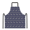 White And Blue Indian Elephant Print Apron