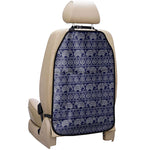 White And Blue Indian Elephant Print Car Seat Organizers
