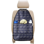 White And Blue Indian Elephant Print Car Seat Organizers