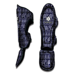 White And Blue Indian Elephant Print Muay Thai Shin Guard