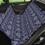 White And Blue Indian Elephant Print Pet Car Back Seat Cover