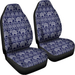 White And Blue Indian Elephant Print Universal Fit Car Seat Covers