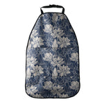 White And Blue Lotus Flower Print Car Seat Organizers