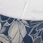 White And Blue Lotus Flower Print Sofa Cover