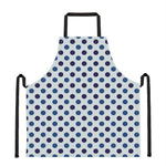 White And Blue Polka Dot Pattern Print Apron