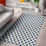 White And Blue Polka Dot Pattern Print Area Rug