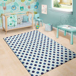 White And Blue Polka Dot Pattern Print Area Rug