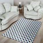 White And Blue Polka Dot Pattern Print Area Rug
