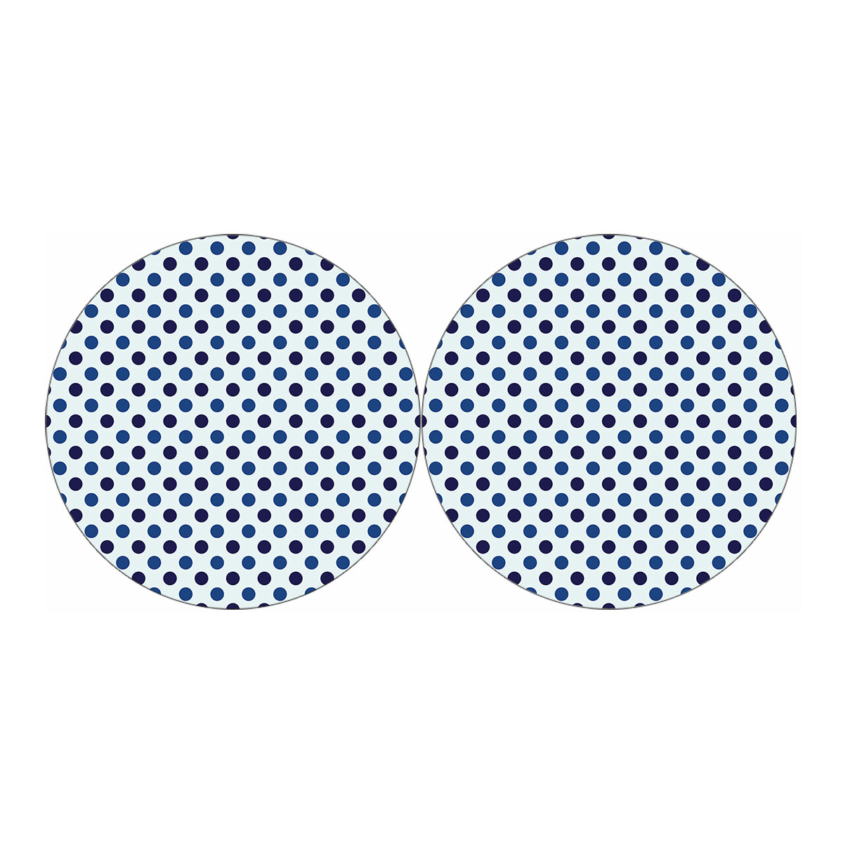 White And Blue Polka Dot Pattern Print Car Coasters