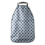 White And Blue Polka Dot Pattern Print Car Seat Organizers