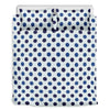 White And Blue Polka Dot Pattern Print Duvet Cover Bedding Set