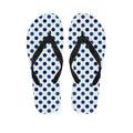 White And Blue Polka Dot Pattern Print Flip Flops