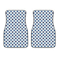 White And Blue Polka Dot Pattern Print Front Car Floor Mats