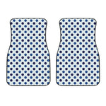 White And Blue Polka Dot Pattern Print Front Car Floor Mats