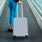 White And Blue Polka Dot Pattern Print Luggage Cover