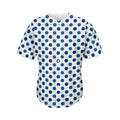 White And Blue Polka Dot Pattern Print Men's Baseball Jersey