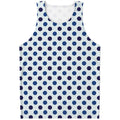 White And Blue Polka Dot Pattern Print Men's Tank Top