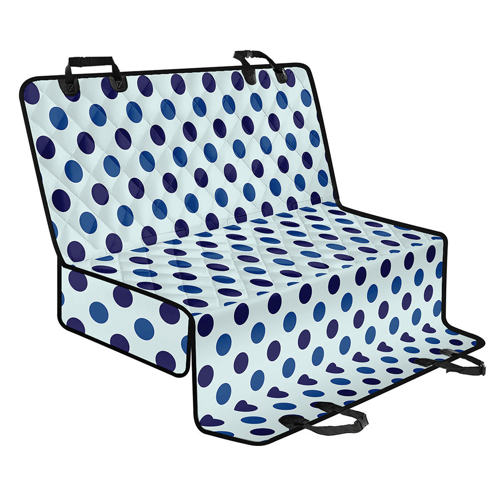 White And Blue Polka Dot Pattern Print Pet Car Back Seat Cover