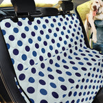 White And Blue Polka Dot Pattern Print Pet Car Back Seat Cover
