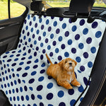 White And Blue Polka Dot Pattern Print Pet Car Back Seat Cover
