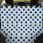 White And Blue Polka Dot Pattern Print Pet Car Back Seat Cover