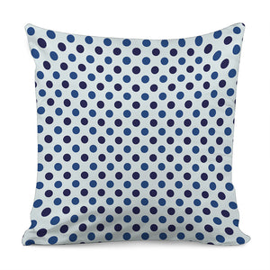 White And Blue Polka Dot Pattern Print Pillow Cover