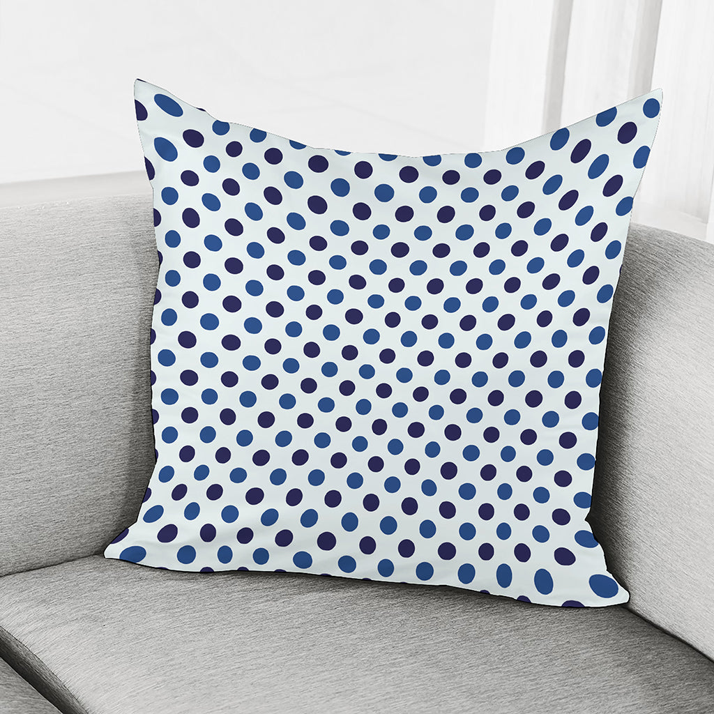 White And Blue Polka Dot Pattern Print Pillow Cover