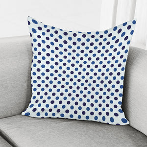 White And Blue Polka Dot Pattern Print Pillow Cover