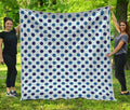 White And Blue Polka Dot Pattern Print Quilt