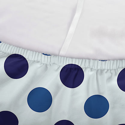 White And Blue Polka Dot Pattern Print Sofa Cover
