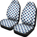 White And Blue Polka Dot Pattern Print Universal Fit Car Seat Covers