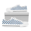 White And Blue Polka Dot Pattern Print White Low Top Sneakers