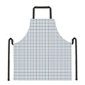 White And Blue Tattersall Pattern Print Apron