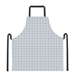 White And Blue Tattersall Pattern Print Apron