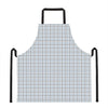 White And Blue Tattersall Pattern Print Apron