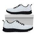 White And Blue Tattersall Pattern Print Black Running Shoes