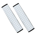 White And Blue Tattersall Pattern Print Car Seat Belt Covers