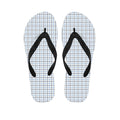 White And Blue Tattersall Pattern Print Flip Flops