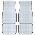 White And Blue Tattersall Pattern Print Front and Back Car Floor Mats