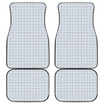 White And Blue Tattersall Pattern Print Front and Back Car Floor Mats