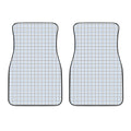 White And Blue Tattersall Pattern Print Front Car Floor Mats
