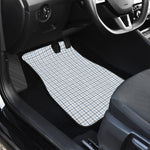 White And Blue Tattersall Pattern Print Front Car Floor Mats