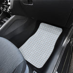 White And Blue Tattersall Pattern Print Front Car Floor Mats