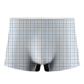 White And Blue Tattersall Pattern Print Men's Boxer Briefs