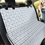 White And Blue Tattersall Pattern Print Pet Car Back Seat Cover