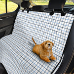 White And Blue Tattersall Pattern Print Pet Car Back Seat Cover