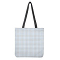 White And Blue Tattersall Pattern Print Tote Bag